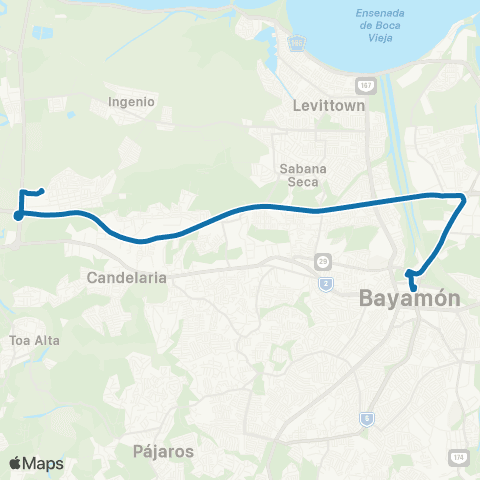 Autoridad de Transporte Integrado Estación Bayamón - Terminal Campanilla map