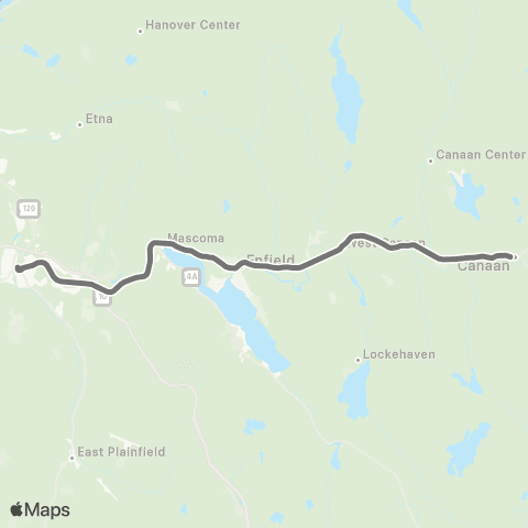 Advance Transit Enfield-Canaan Commuter map