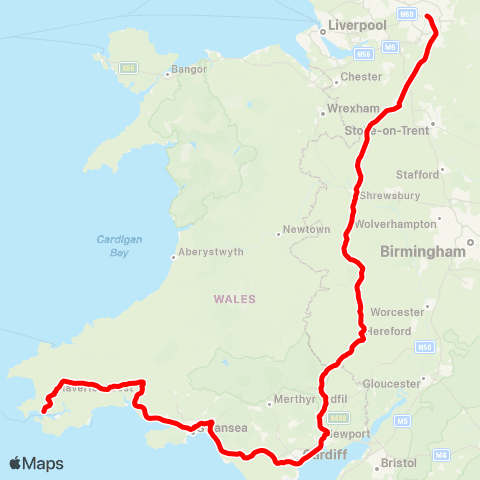 Transport for Wales Tfw map