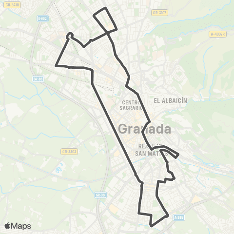 Autobús Urbanos - Alsa Buho Camino Ronda - Ayto. - Gran via map