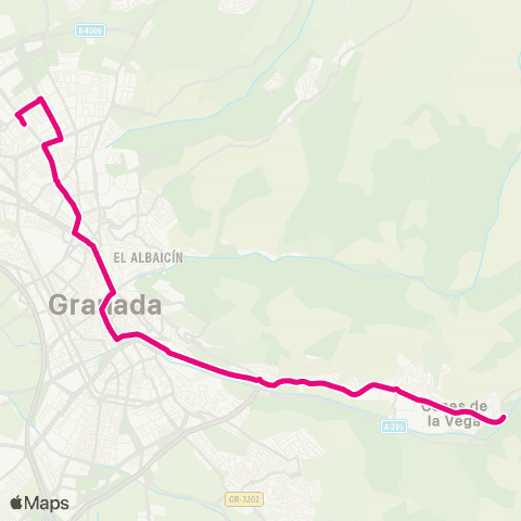 Autobús Urbanos - Alsa L.33 Cenes de la Vega - Estación Autobuses map