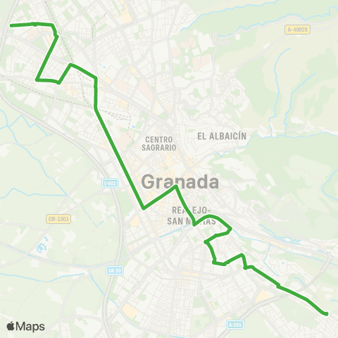 Autobús Urbanos - Alsa L.9 los Rebites - Chana map