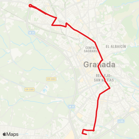 Autobús Urbanos - Alsa L.4 Chana - Zaidín map