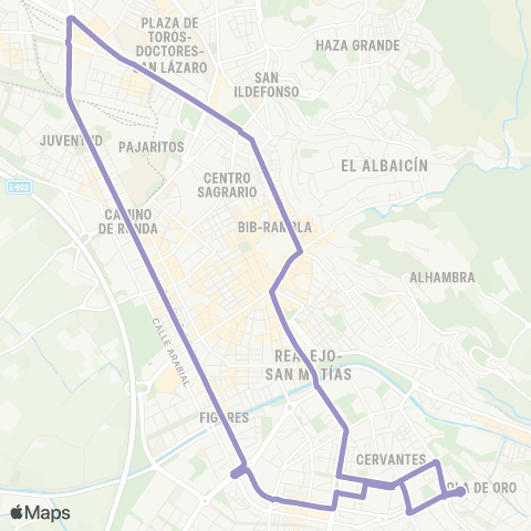 Autobús Urbanos - Alsa L.11 Circular Cno. Ronda - Ayto. - Gran via map