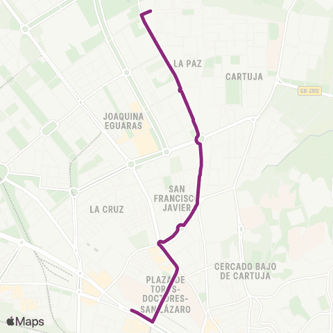 Autobús Urbanos - Alsa L.N6 Casería del Cerro - Avda. Pulianas - Caleta map