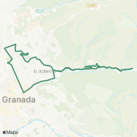 Autobús Urbanos - Alsa L.C34 Sacromonte - Centro map