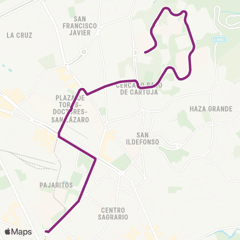 Autobús Urbanos - Alsa L.U2 Campus Fuente Nueva - Cartuja map