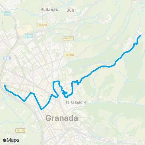Autobús Urbanos - Alsa L.7 Fargue - Parque Alquerías map