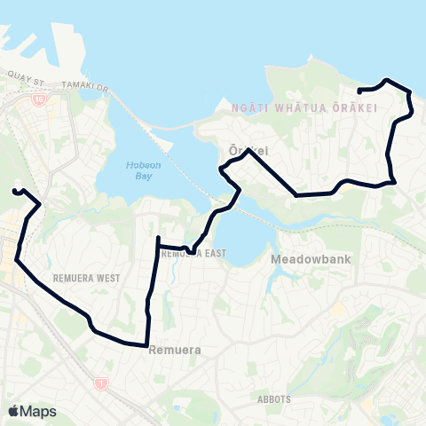 Auckland Transport 781 map