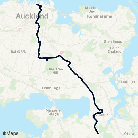 Auckland Transport 321 map