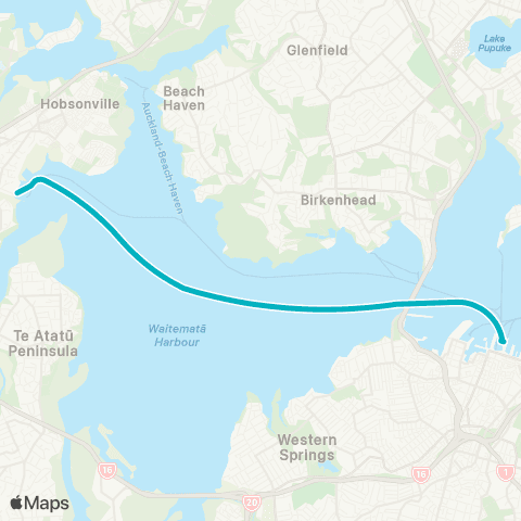 Auckland Transport West Harbour Ferry map