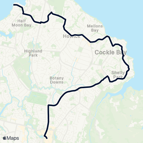 Auckland Transport 735 map