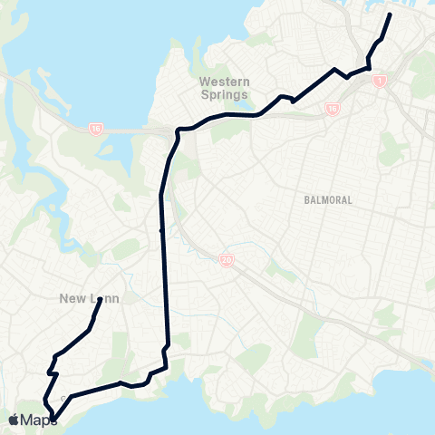 Auckland Transport 195 map