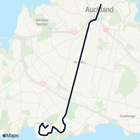 Auckland Transport 252 map
