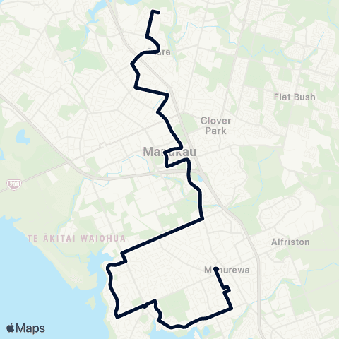Auckland Transport 361 map