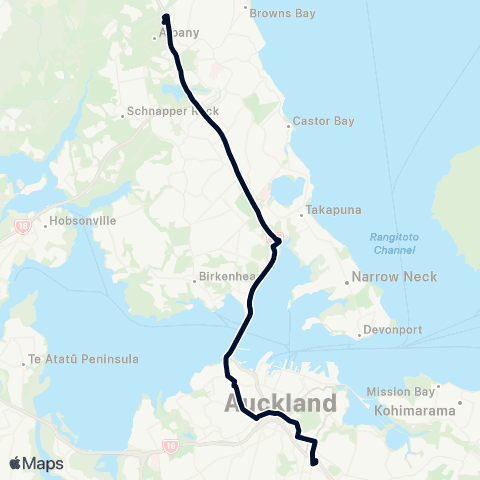 Auckland Transport 866 map