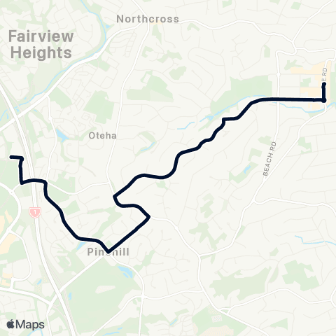 Auckland Transport 865 map