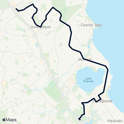 Auckland Transport 843 map