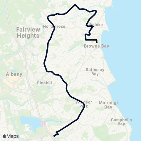 Auckland Transport 878 map