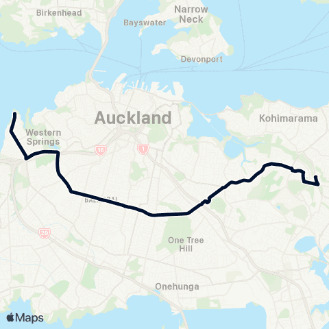Auckland Transport 65 map