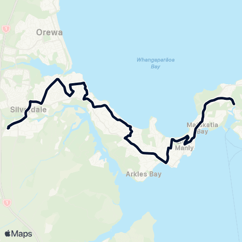 Auckland Transport 983 map