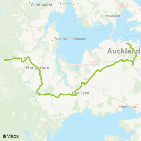 Auckland Transport Western Line Replacement Bus map