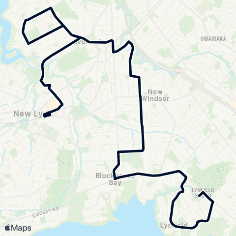 Auckland Transport 191 map