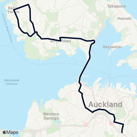 Auckland Transport 966 map