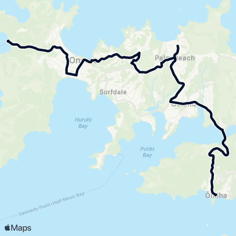 Auckland Transport 502 map