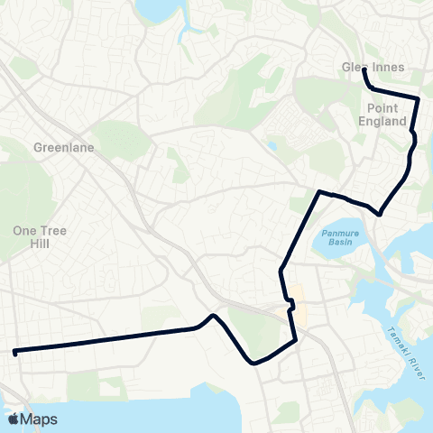 Auckland Transport 74 map