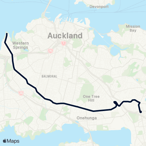 Auckland Transport 66 map