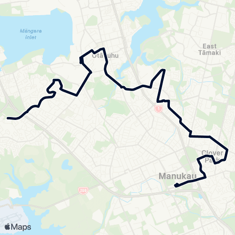 Auckland Transport 325 map