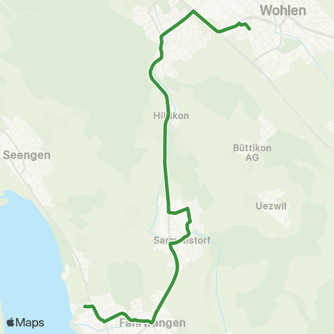Aargau Verkehr Meisterschwanden, Schulhaus - Wohlen AG, Bahnhof map