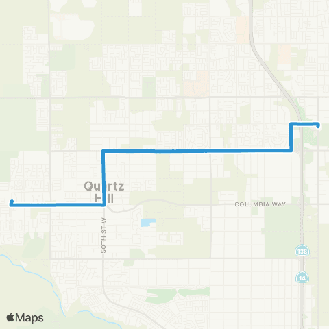 AVTA Quartz Hill via Avenue L map
