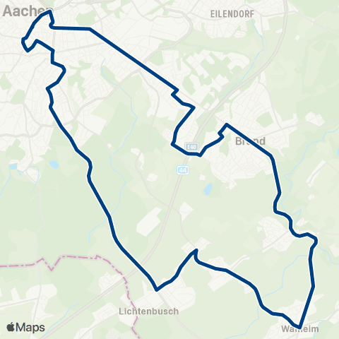 AVV Düren - Birkesdorf - Huchem-Stammeln - Jülich - Niederzier - Arnoldsweiler map