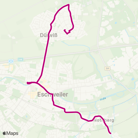 AVV Stadtbus Eschweiler: Dürwiß - Bushof - Nothberg map