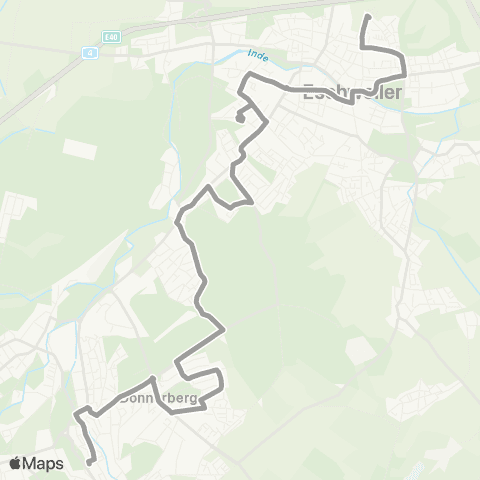 AVV Stolberg Mühlener Bf - Donnerberg - Waldsiedlung - Pumpe - Eschweiler Bushof - Vöckelsberg map