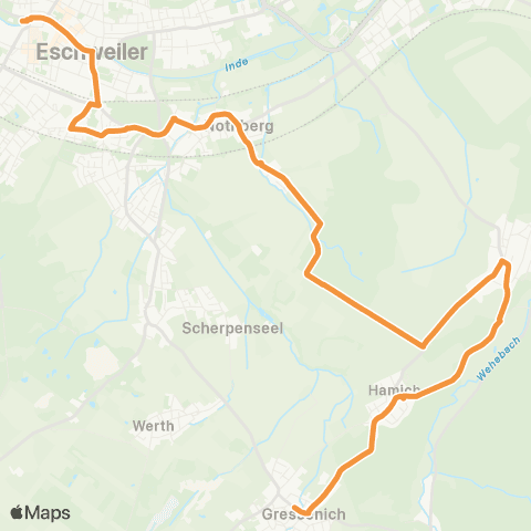 AVV Eschweiler Bushof - Nothberg - Heistern - Hamich - Gressenich map