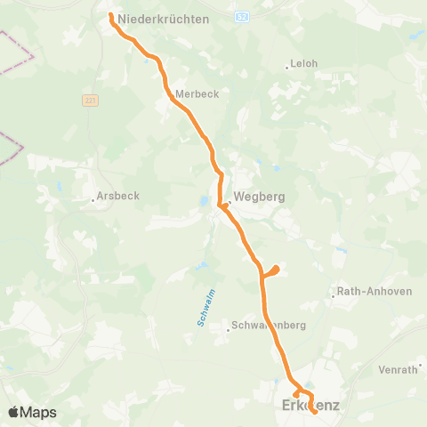 AVV Erkelenz – Holtum – Uevekoven – Wegberg – Rickelrath – Merbeck – Niederkrüchten map