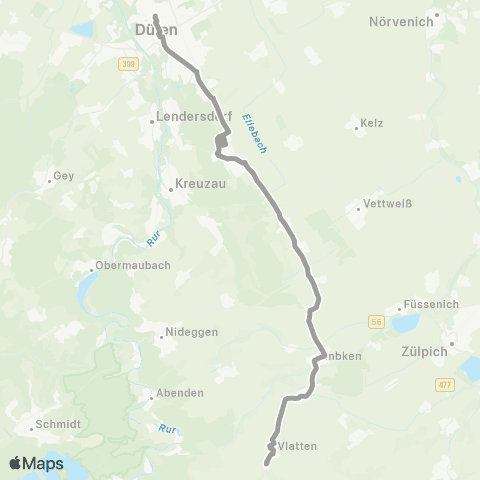 AVV Düren - Stockheim - Froitzheim - Embken - Wollersheim - Vlatten map