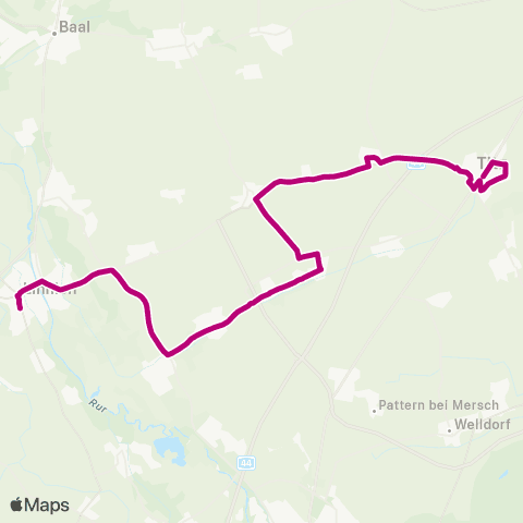 AVV Linnich - Tetz ( - Hottorf) - Hasselsweiler - Titz map