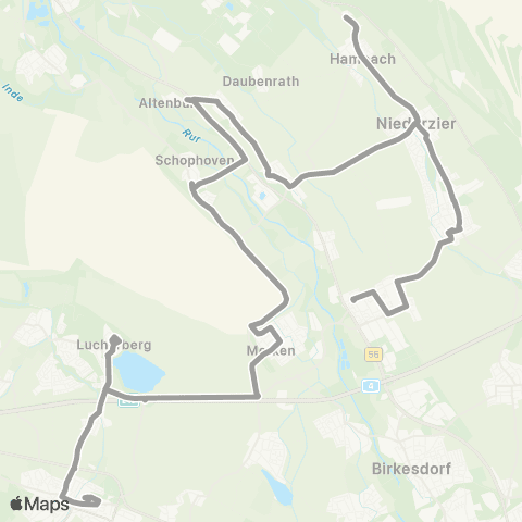 AVV Verstärkerfahrten Niederzier - Lucherberg - Langerwehe map