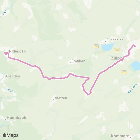 AVV Zülpich - Hoven - Wollersheim - Nideggen map