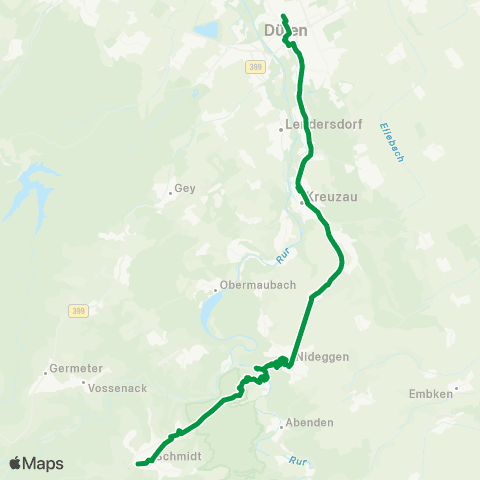 AVV (Düren - ) Kreuzau - Boich - Nideggen - Brück - Schmidt map