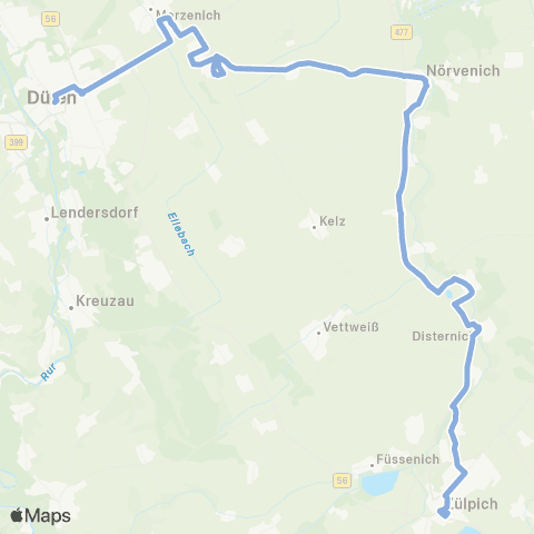 AVV Düren - Girbelsrath - Nörvenich - Müddersheim - Zülpich map