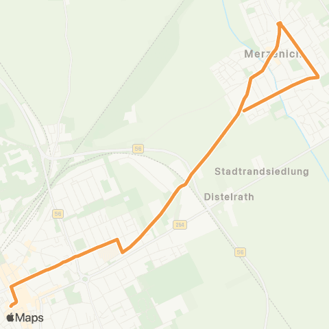 AVV Düren Kaiserplatz - Städtisches Krankenhaus - Merzenich map