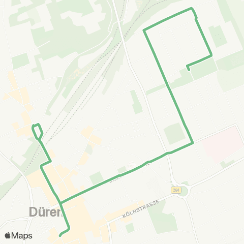 AVV Düren Kaiserplatz - Städtisches Krankenhaus - Grüngürtel map