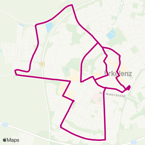 AVV Stadtbus (ErkaBus): Erkelenz - Oerather Mühlenfeld - Erkelenz / Erkelenz - Borschemich - Erkelenz map