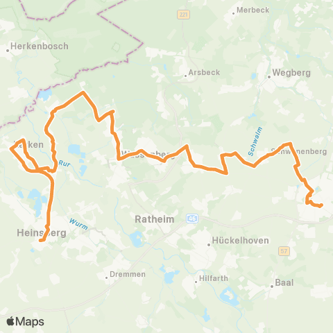 AVV Erkelenz - Schwanenberg - Gerderath - Myhl - Wassenberg - Effeld - Karken - Heinsberg map