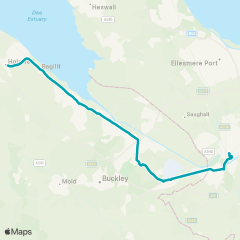 Arriva Wales Chester Bus Interchange - Holywell Bus Sta Stand 3 map